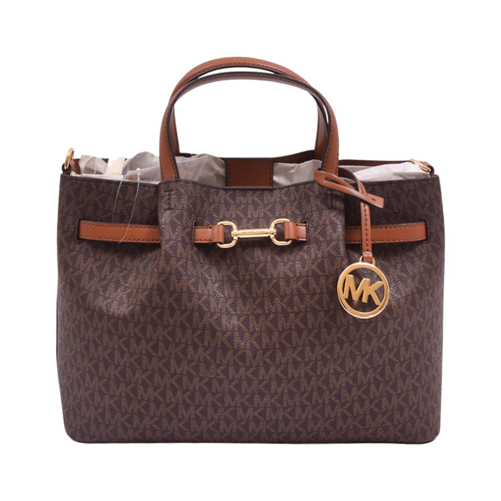 MK CARSON HAND BAG MD CZ SATCHEL 35S5G2ZS3B BROWN