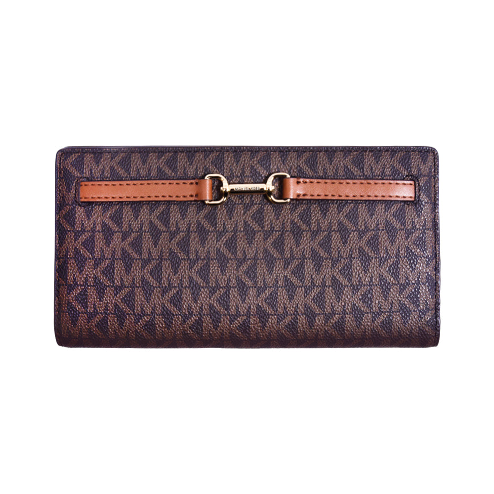 MK CARSON WALLET LG SNAP WALLET 35S5G2ZE3B BROWN