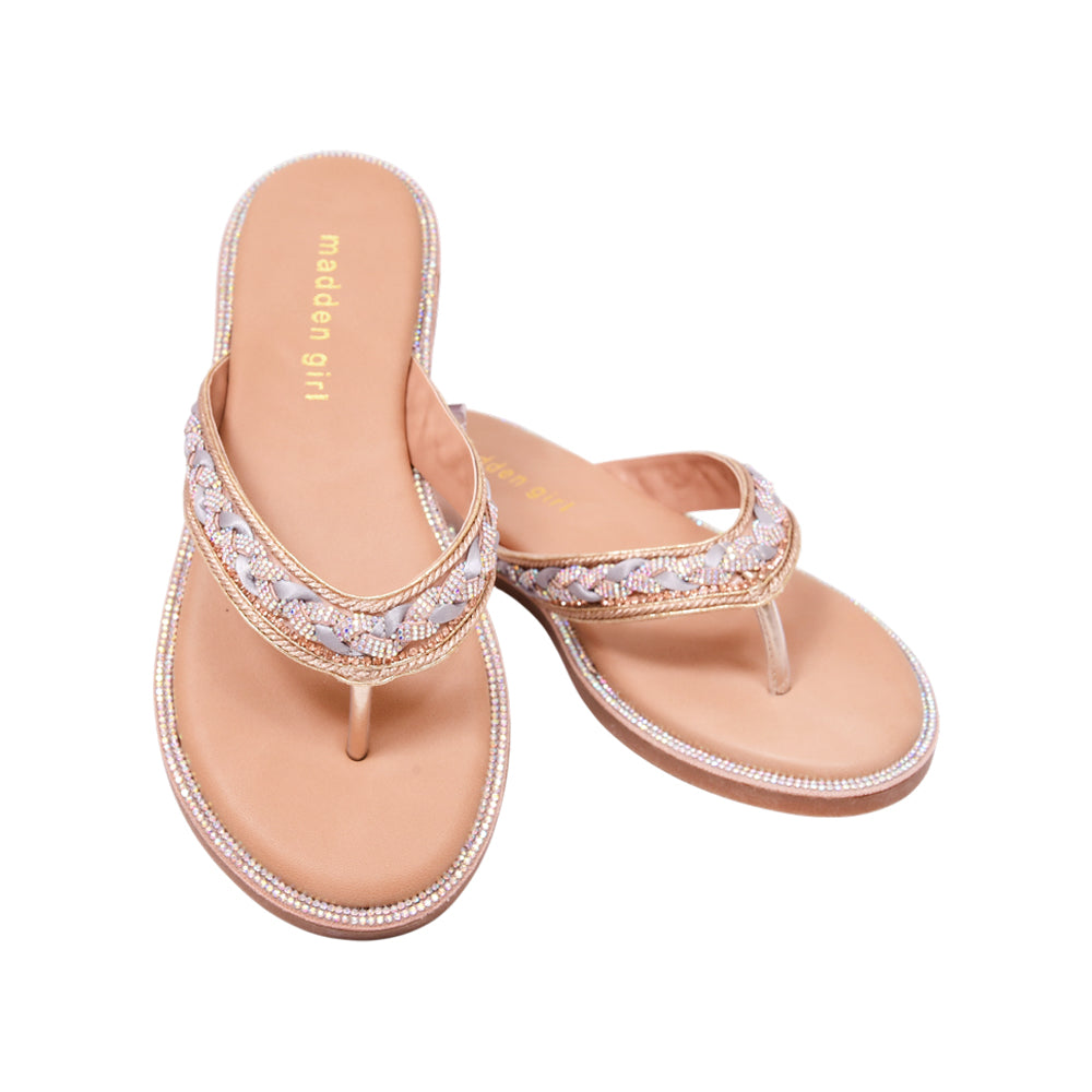 MADDEN GIRL BOBBIN SLIPPER BOBB07S1 LIGHT-BLUE-MULTI 6.5