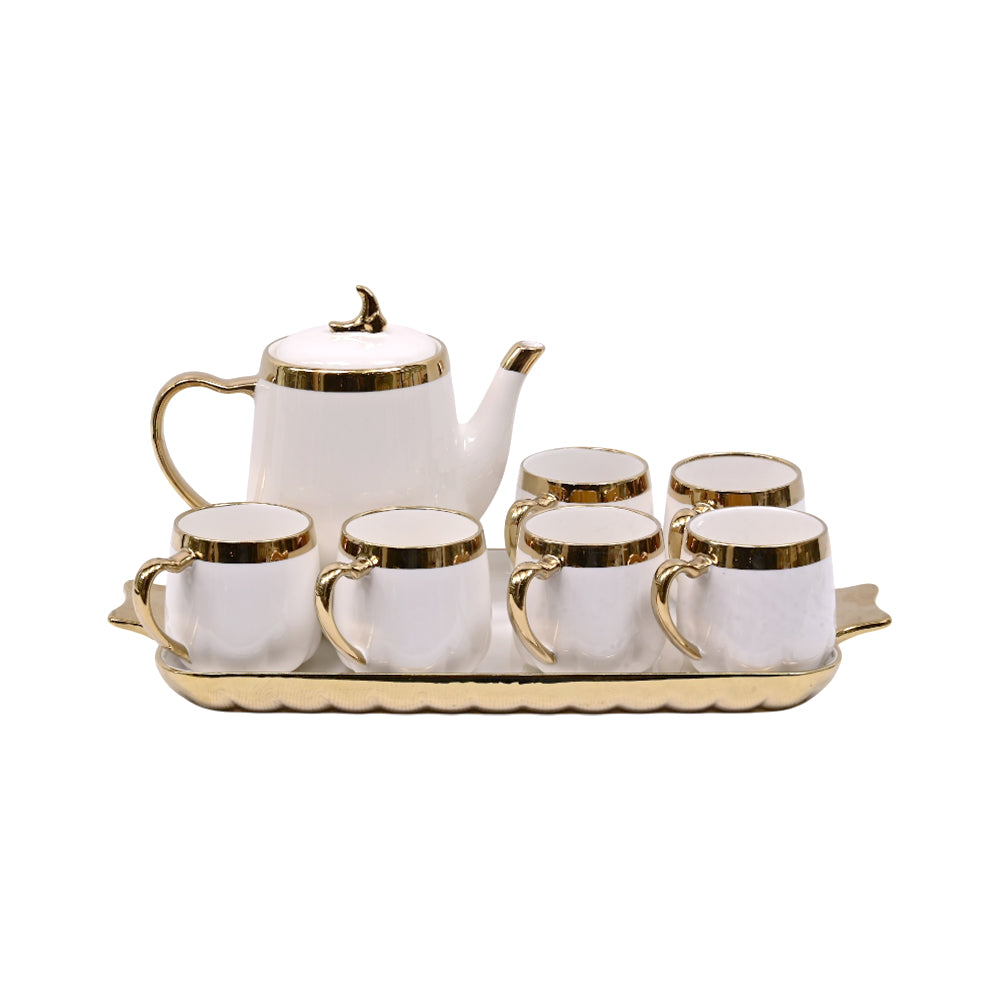 COFFEE SET 9PC CERAMIC SHINE COLLECTION ABC25-316 WHITE