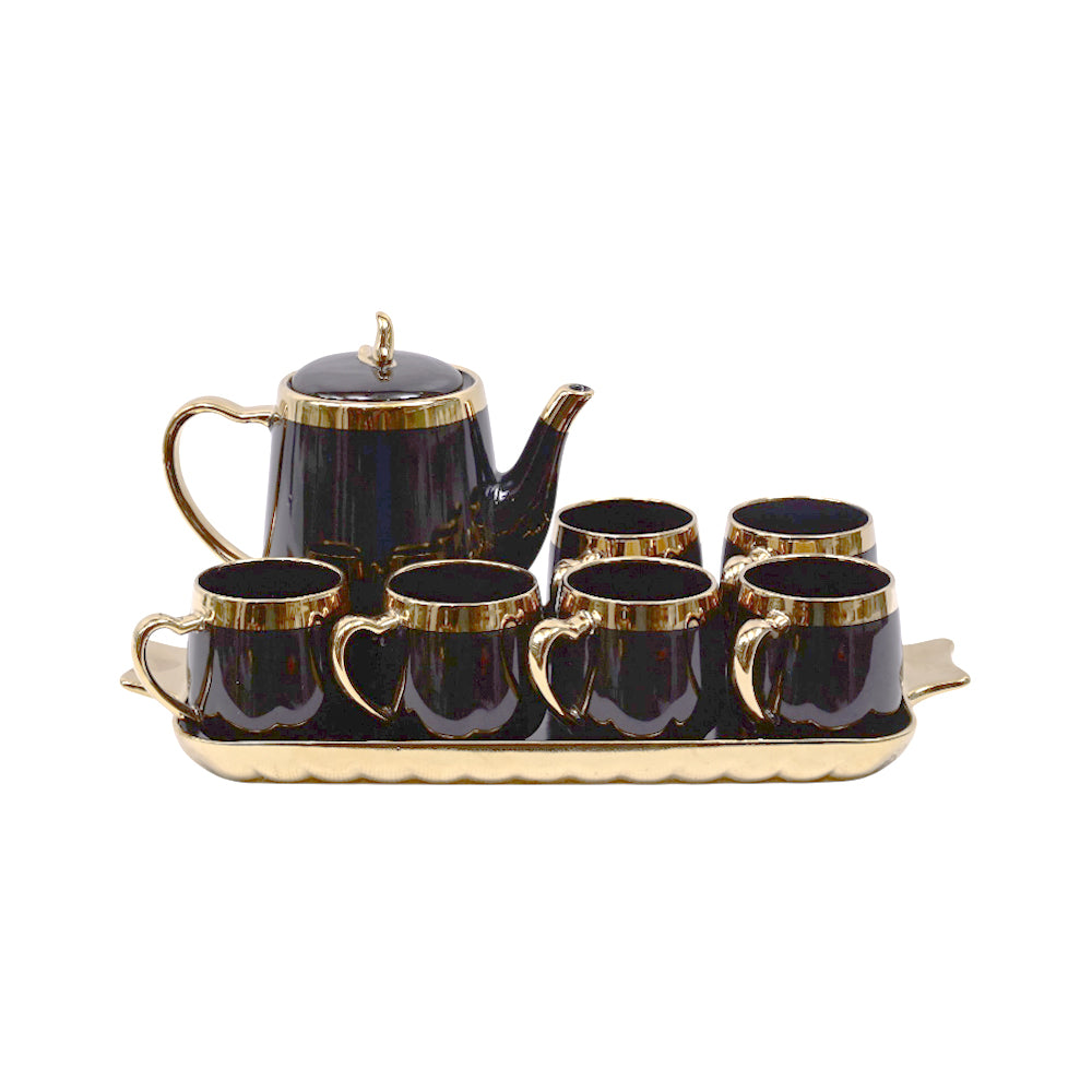COFFEE SET 9PC CERAMIC SHINE COLLECTION ABC25-316 BK