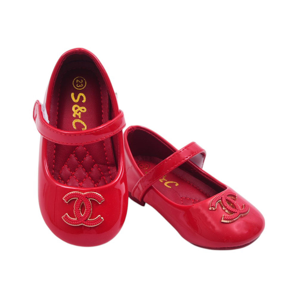 GIRLS PUMPS 21-25 MEHROON H017