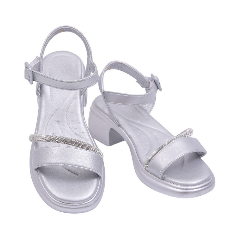 GIRLS SANDAL 36 SILVER H022