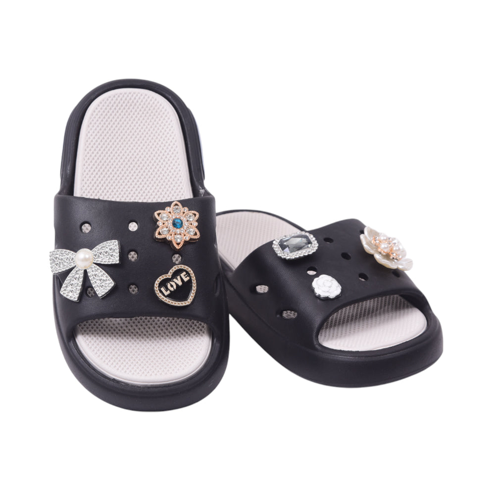 GIRLS SLIPPER IR 30-31 BLACK 1301-10 EVA