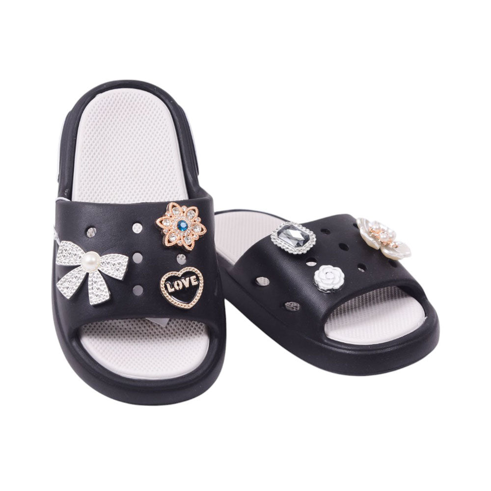 GIRLS SLIPPER IR 28-29 BLACK 1301-10 EVA
