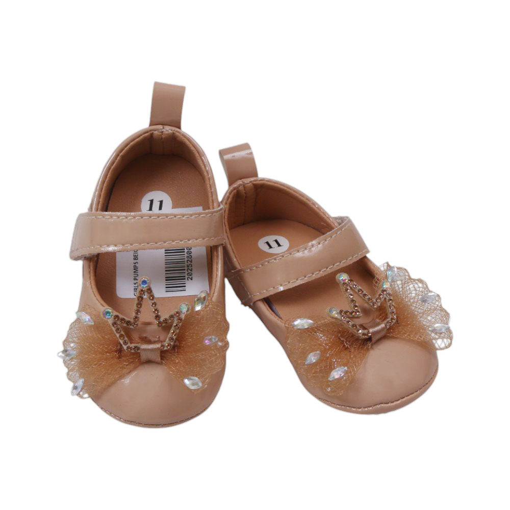 GIRLS PUMPS BEIGE 11 W-3 11-13