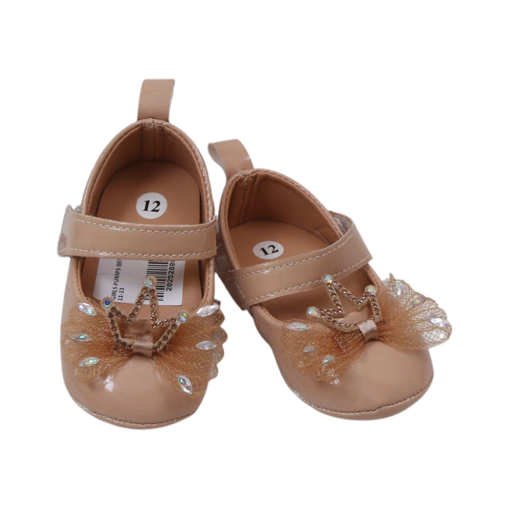 GIRLS PUMPS BEIGE 12 W-3 11-13
