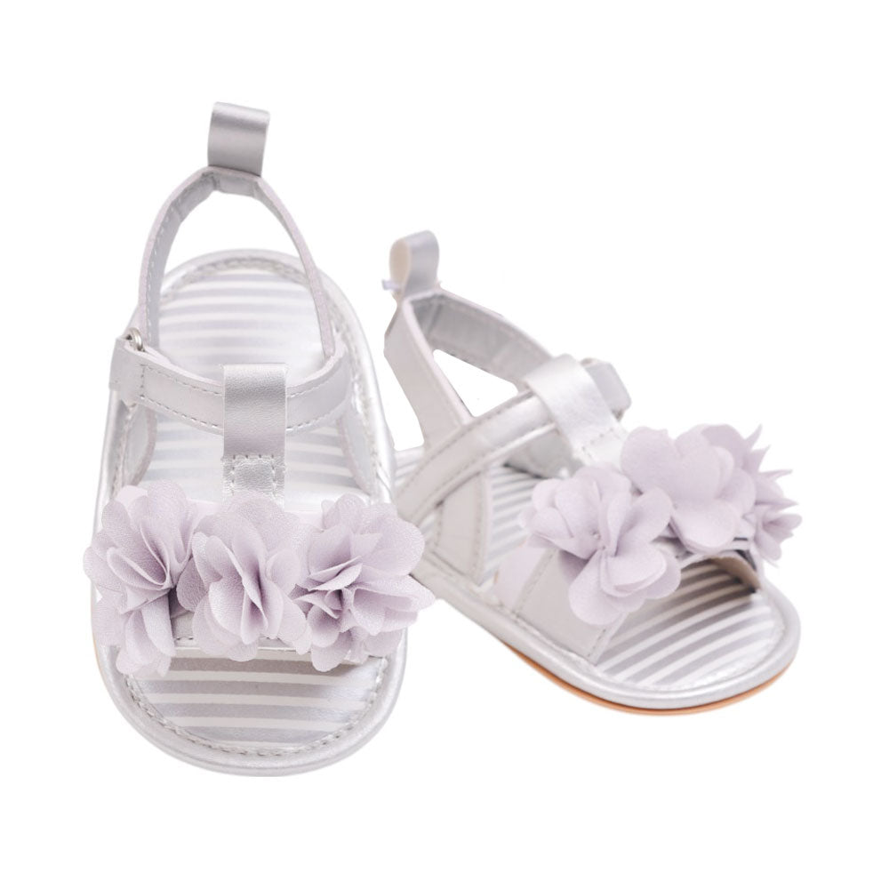 GIRLS SANDAL 12 SILVER W-5 11-13 Y.T