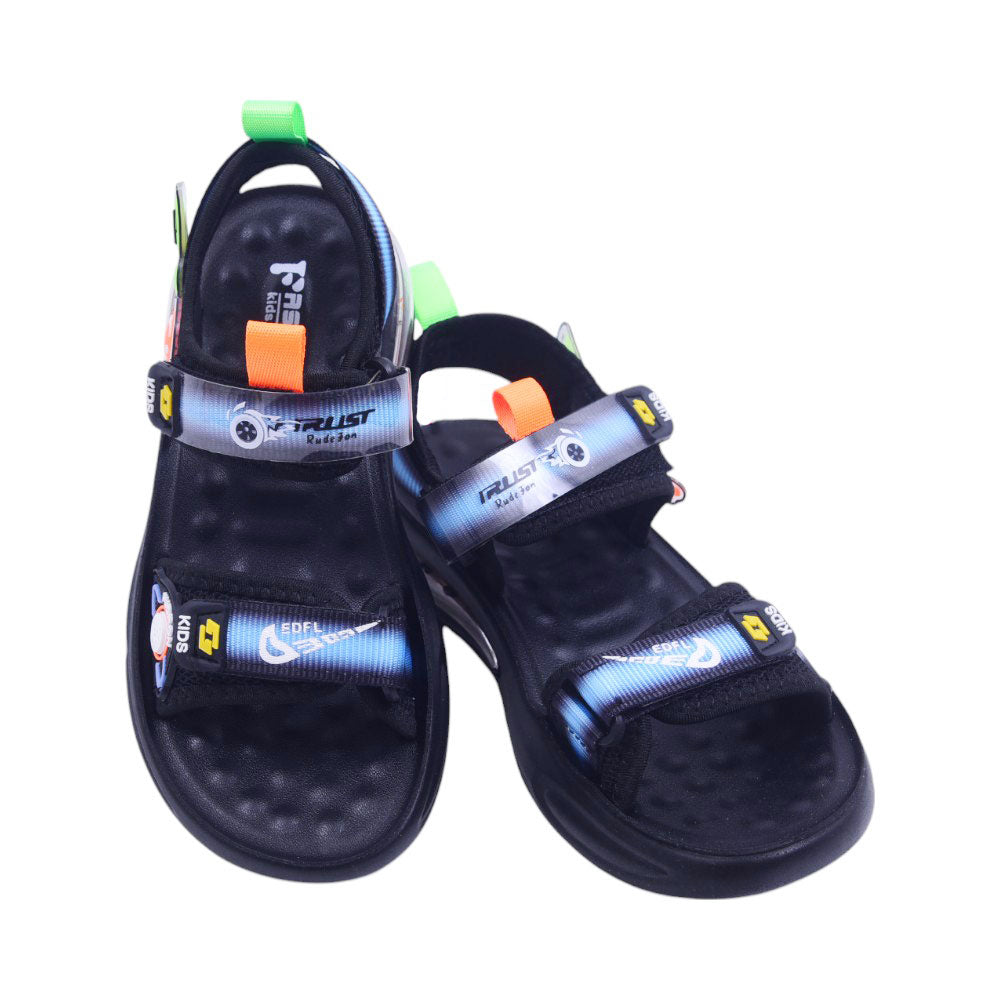 BOYS SANDAL 34 GREEN-BLACK B2401 32-37