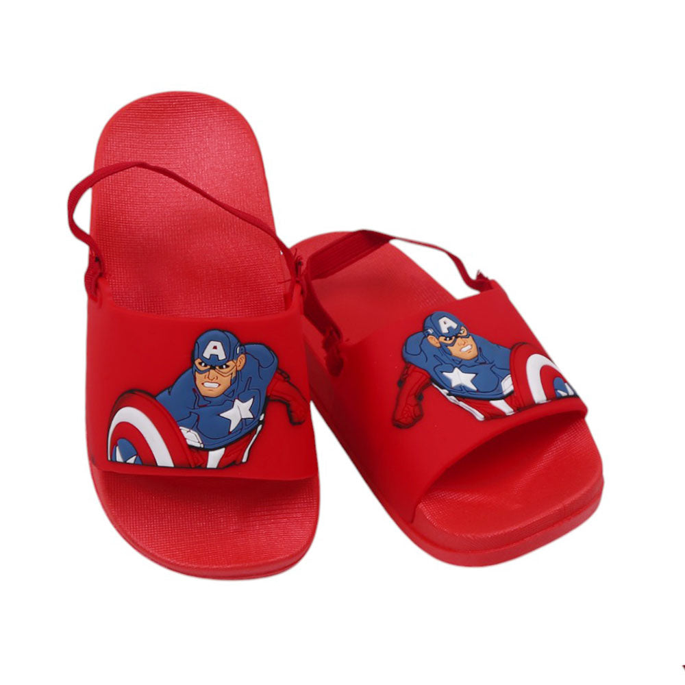BOYS SLIPPER BACK STRAP 22-23 RED WY7081 18-23