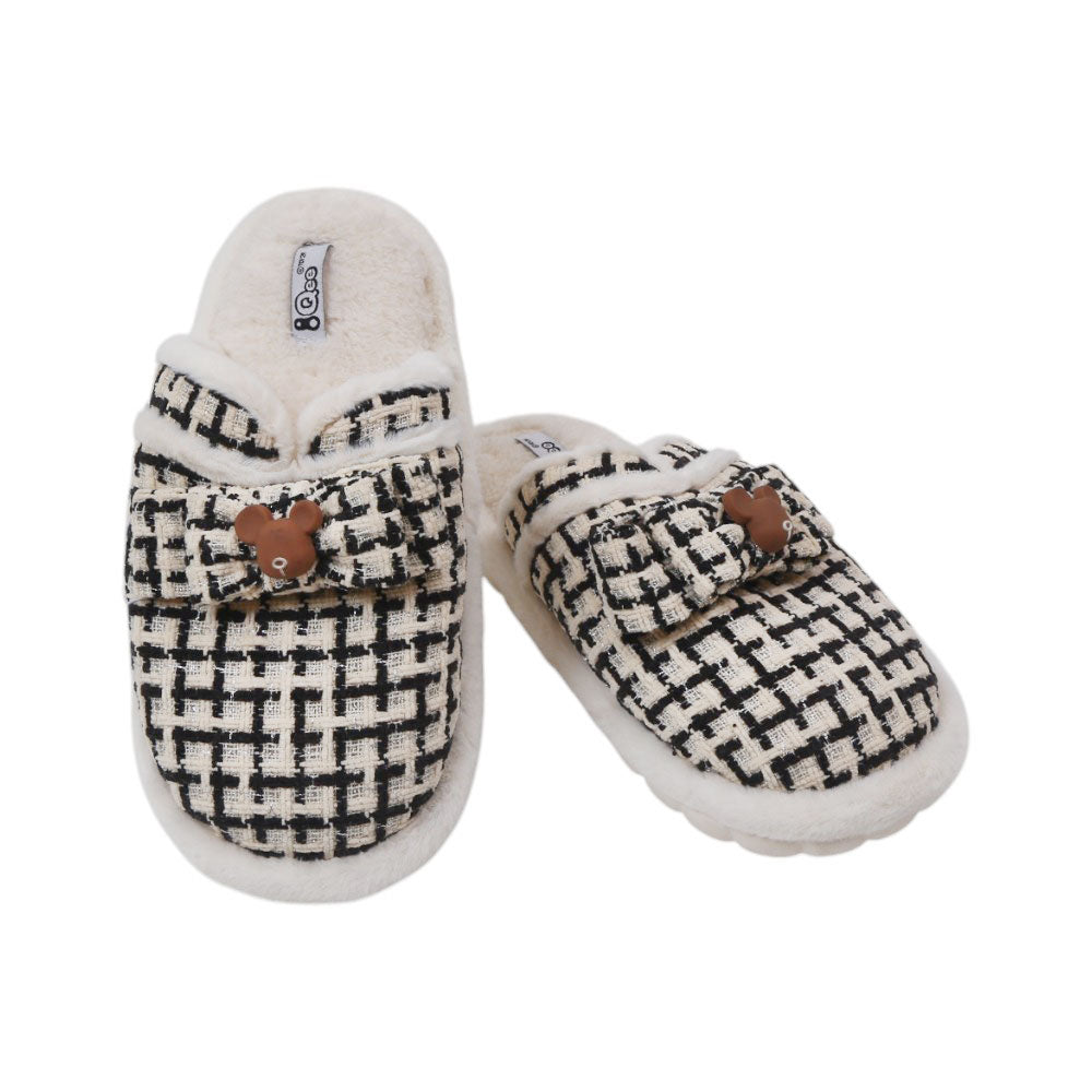 LADIES CARPET SLIPPER 38-39 IR-24 BLACK 2599 36-41