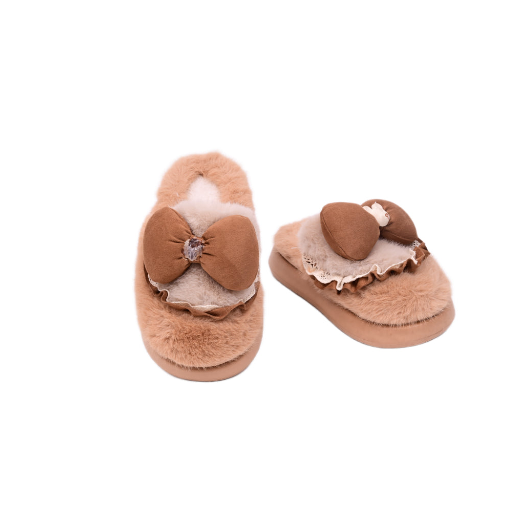 GIRLS CARPET SLIPPER IR-24 BROWN 2609 28-33