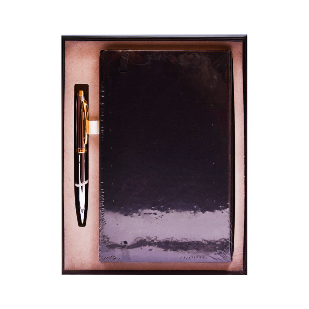 SHEAFFER 9340 /BRIGHT CHROME WITH GOLD TRIM WITH A5 NOTE BOO