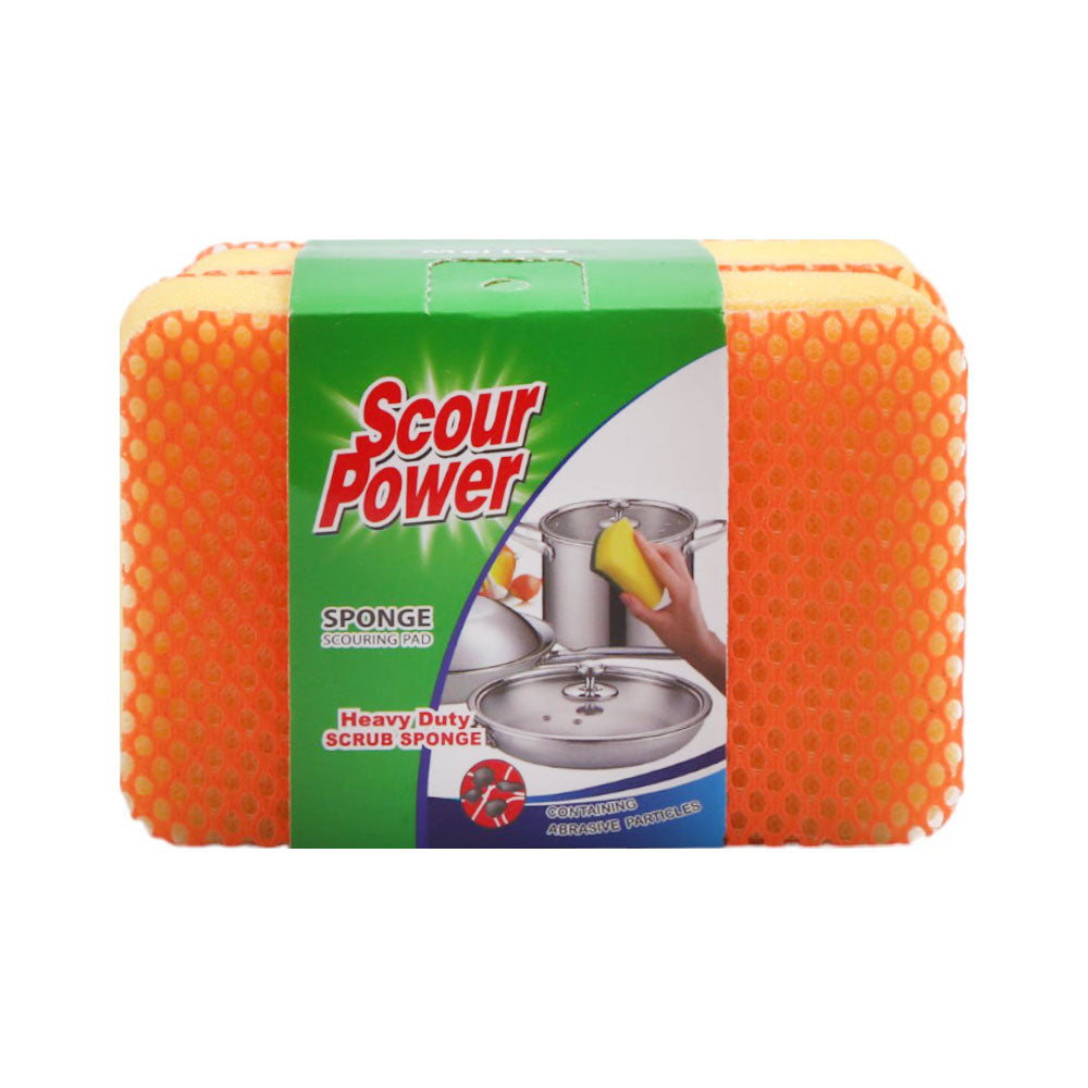 SCOUR POWER SPONGE 2PC DOTTED RECTANGULAR IR 100820/G9-10