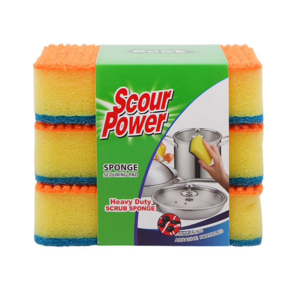 Scour Power SCOUR POWER SPONGE 3PC RECTANGULAR IR 100424/G11-12 – Al-Fatah