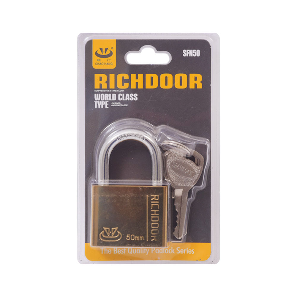 RICHDOOR PAD LOCK 50 MM GOLDEN IR SFN50/M52-56