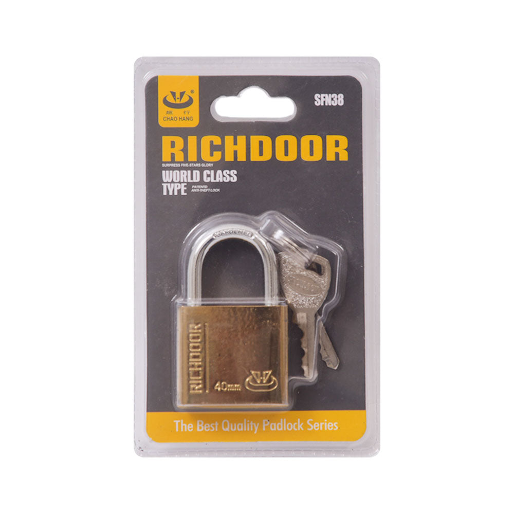 RICHDOOR PAD LOCK 40 MM GOLDEN IR SFN38/M48-51
