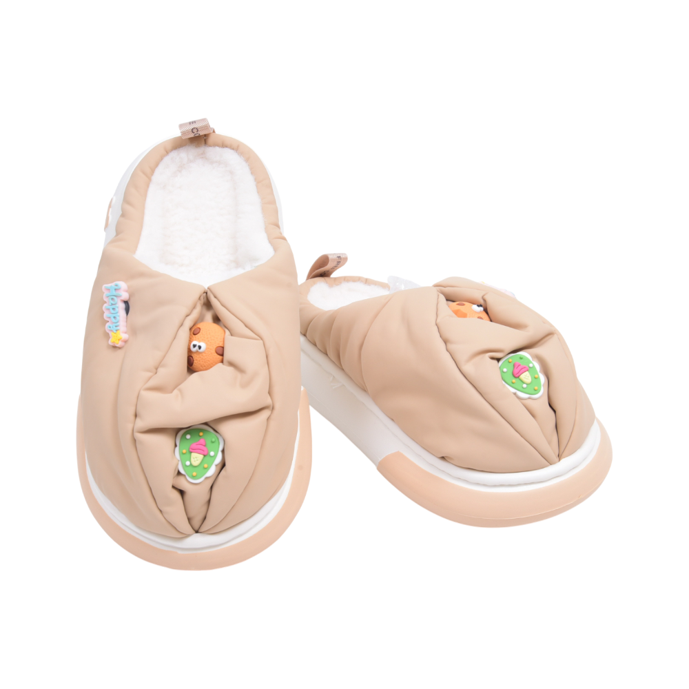 GIRLS CARPET SLIPPER IR 32-33 CREAM 88-57 30-35