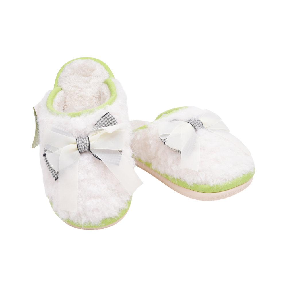 LADIES CARPET SLIPPER IR 40-41 WHITE/GREEN 25-36 36-41 PVC