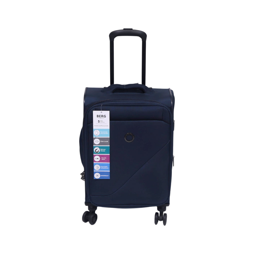 BERG GERMAN TROLLEY CASE DESTINATION GREY BLUE 20 INCH