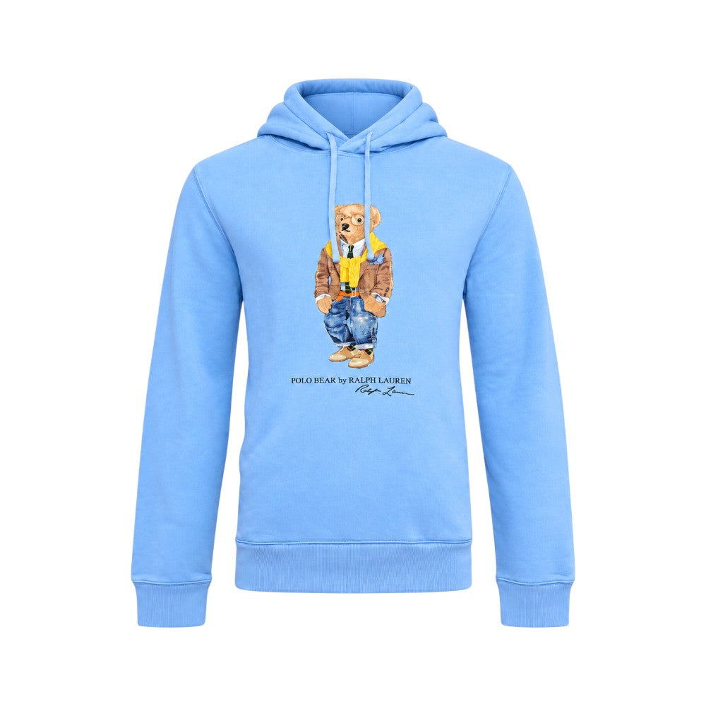 RL MEN L/S BEAR HOODIE 984002 BLU (IR)