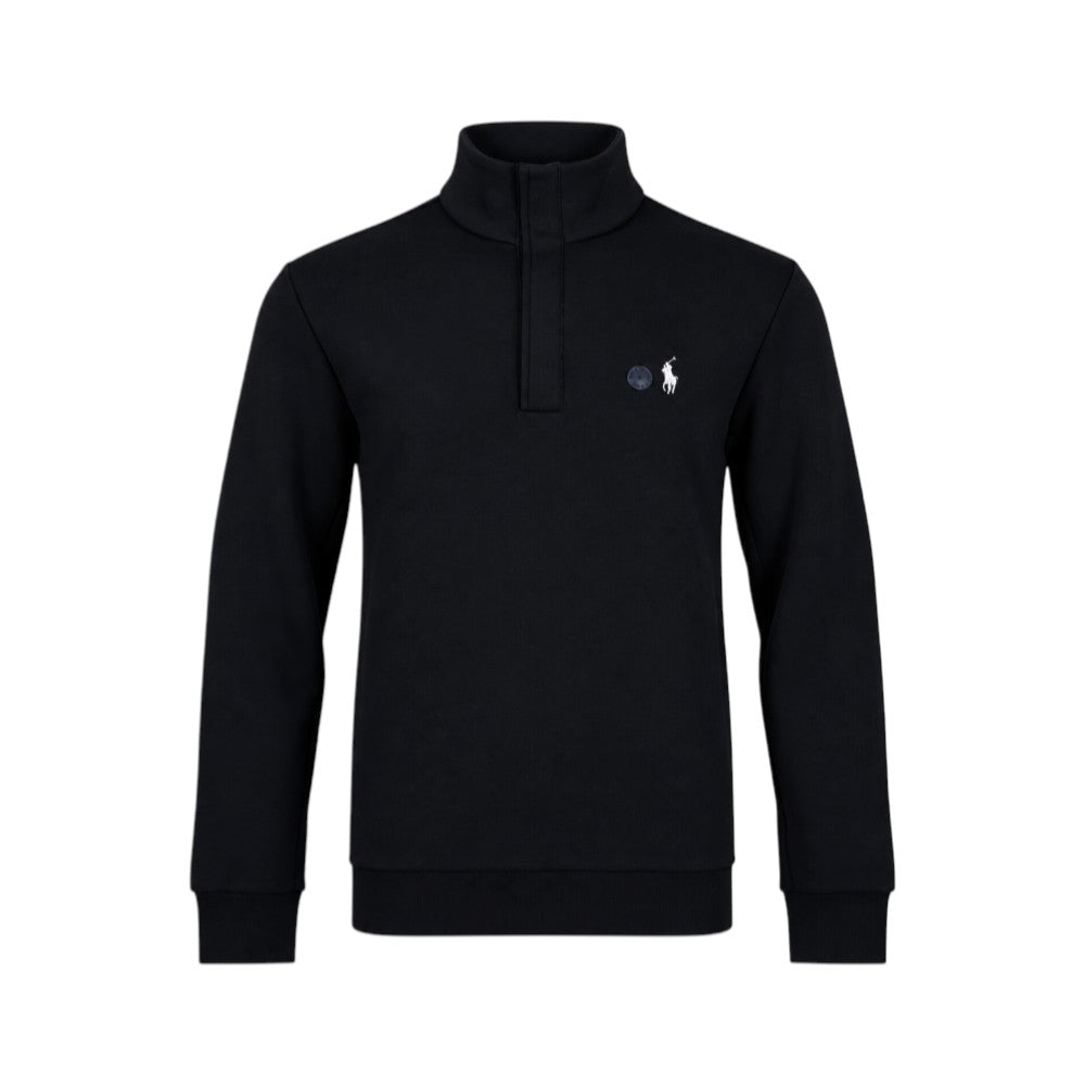 RL MEN L/S MOCK NECK PULLOVER UPPER 185002 BLK (IR)