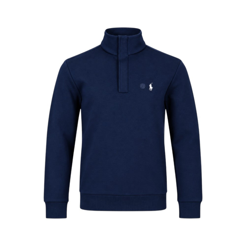 RL MEN L/S MOCK NECK PULLOVER UPPER 185003 NVY (IR)