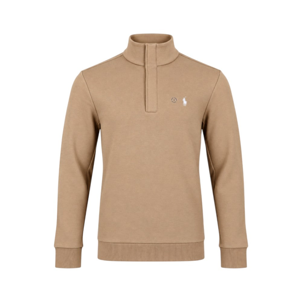 RL MEN L/S MOCK NECK PULLOVER UPPER 185013 TAN (IRW)