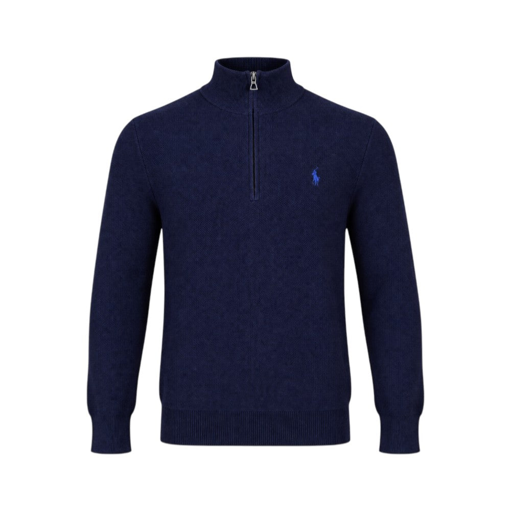 RL MEN L/S H-ZIPER PULLOVER UPPER 304001 NVY (IRW)