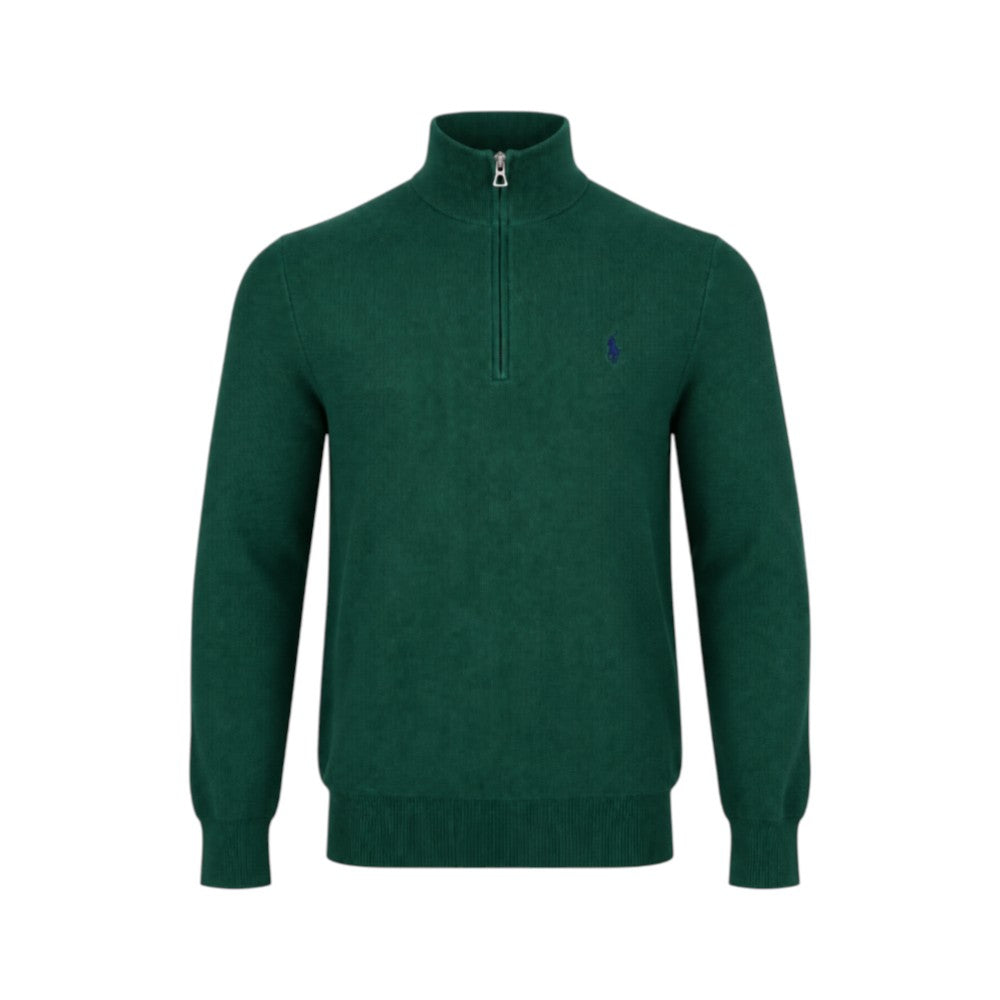 RL MEN L/S H-ZIPER PULLOVER UPPER 304526 GRN (IRW)