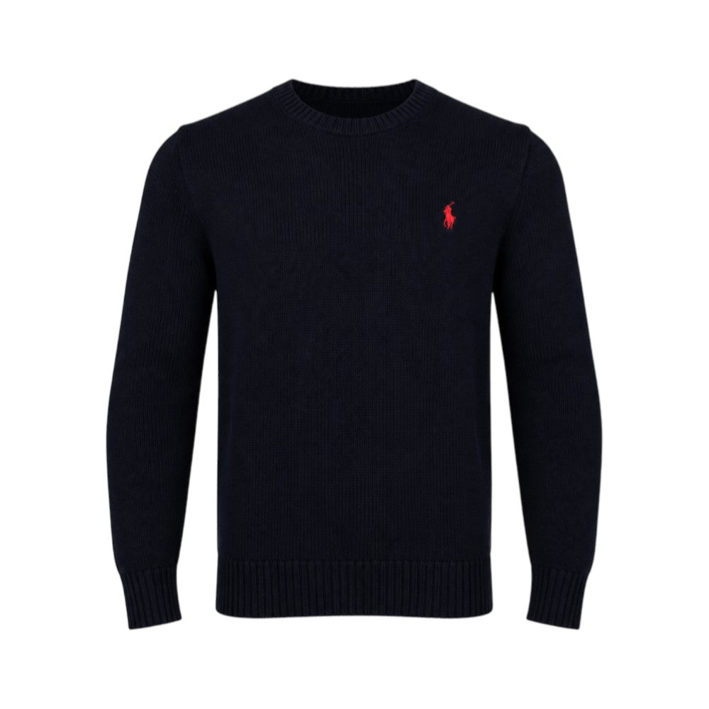 RL MEN L/S R-NECK SWEATER 846020 BLK (IRW)