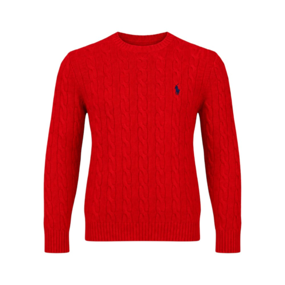 RL MEN L/S R-NECK CABLE KNIT CASHMERE WOOL SWEATER 762006 RE