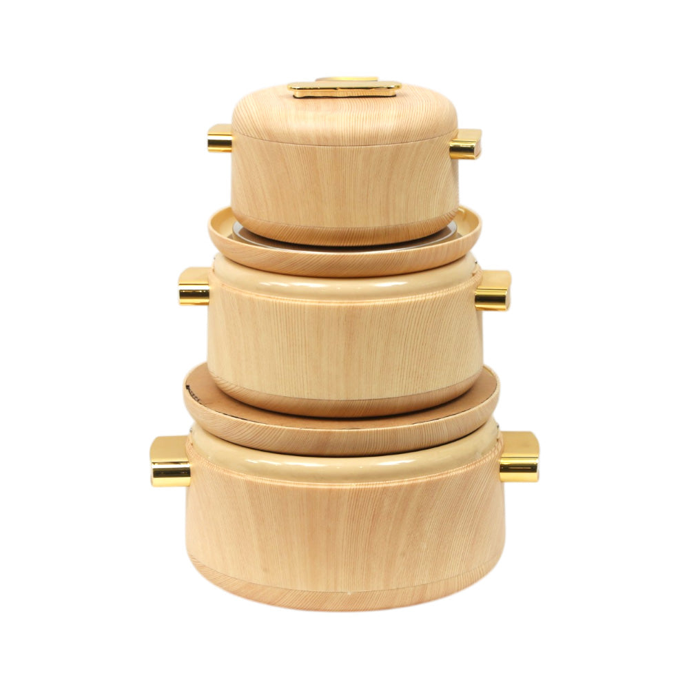 HOT POT SET 3PC FOREVER GOLD EB9135T MARBLE LIGHT WOOD