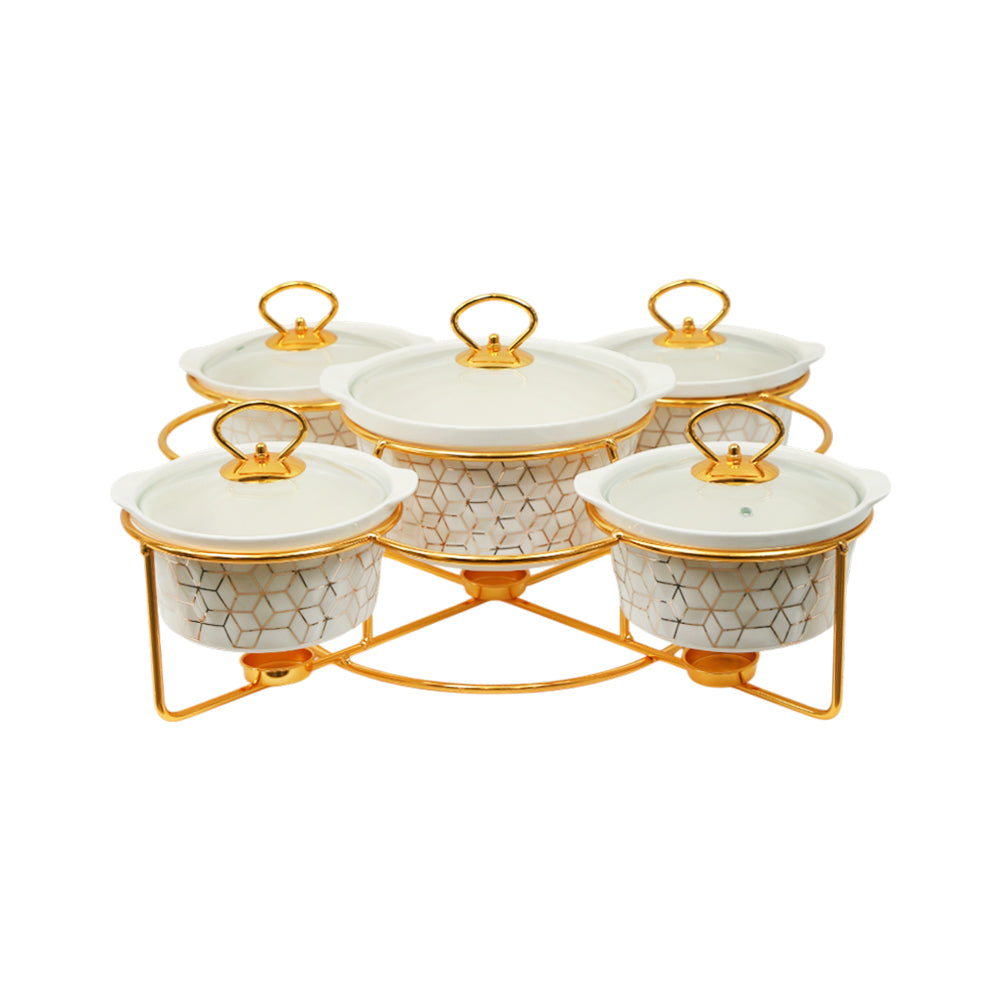 DONGA SET 5PC MORE & MORE P22 WHITE MARBLE