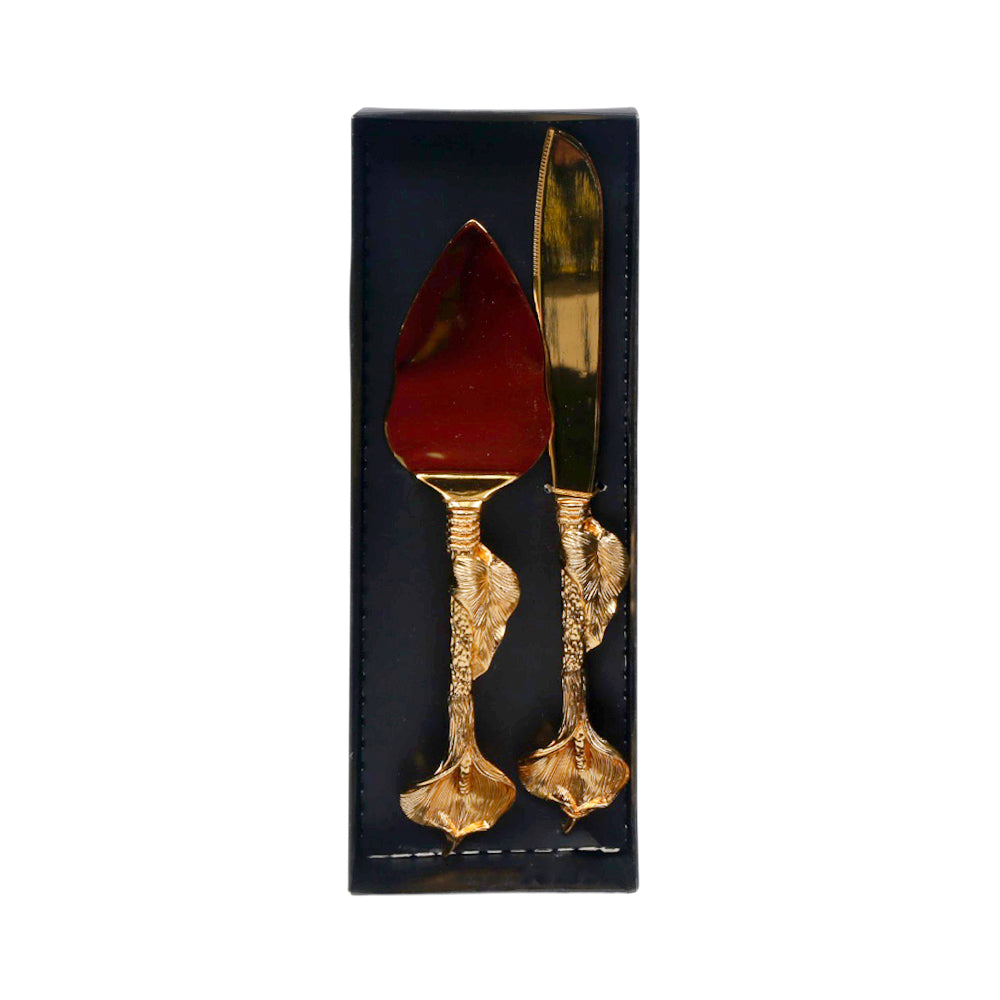 CAKE SERVING SET 2PC GOLDEN D21 AE