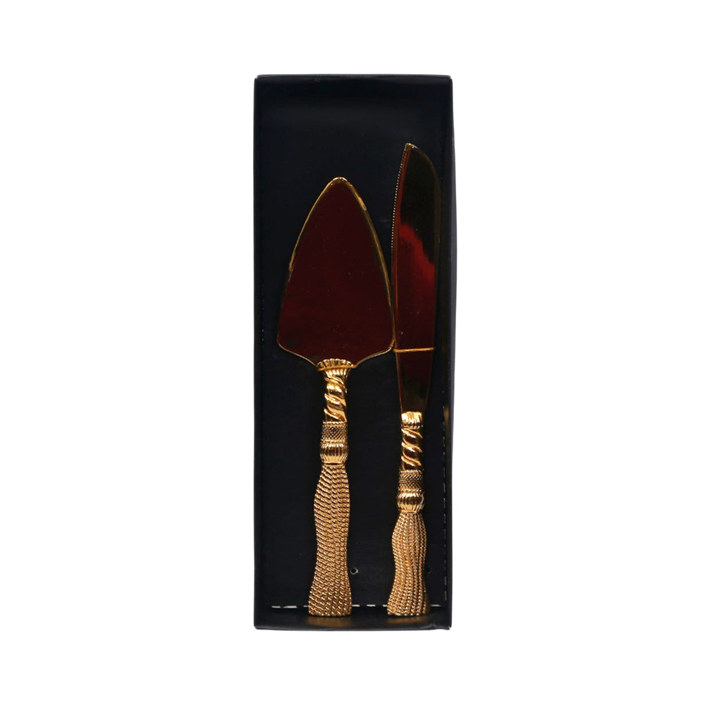 CAKE SERVING SET 2PC GOLDEN D13 AE