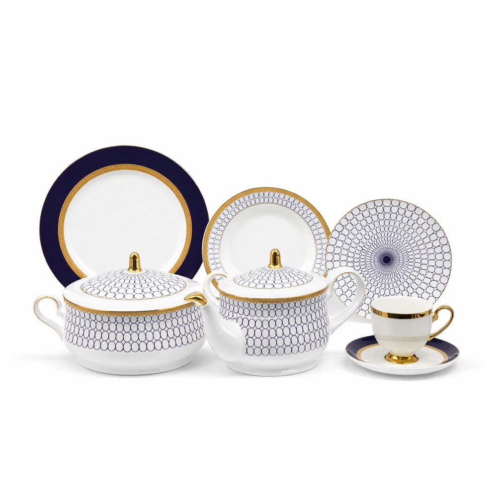 DINNER SET 61PC NEW BONE CHINA GGK-GOLD(JZ)