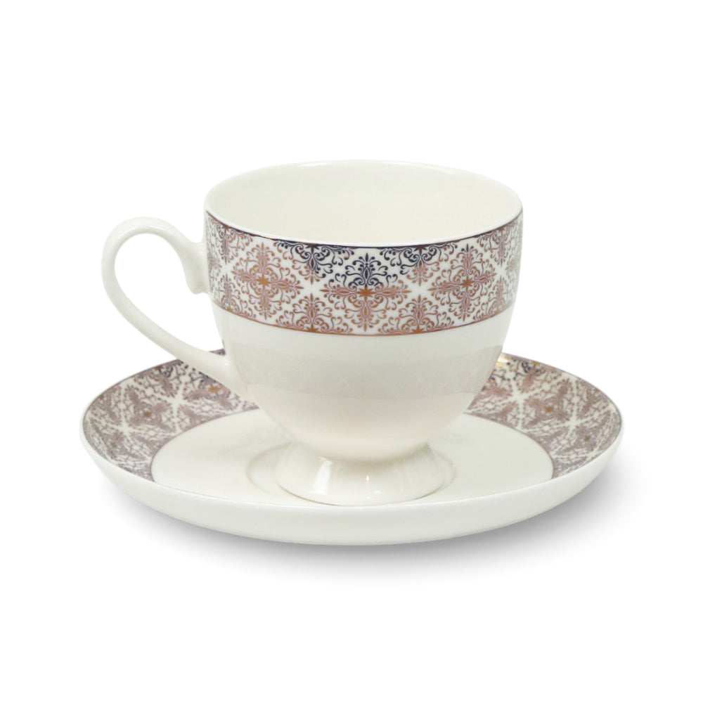 CUP & SAUCER BONE CHINA FD008 TMC (PACK OF 6)