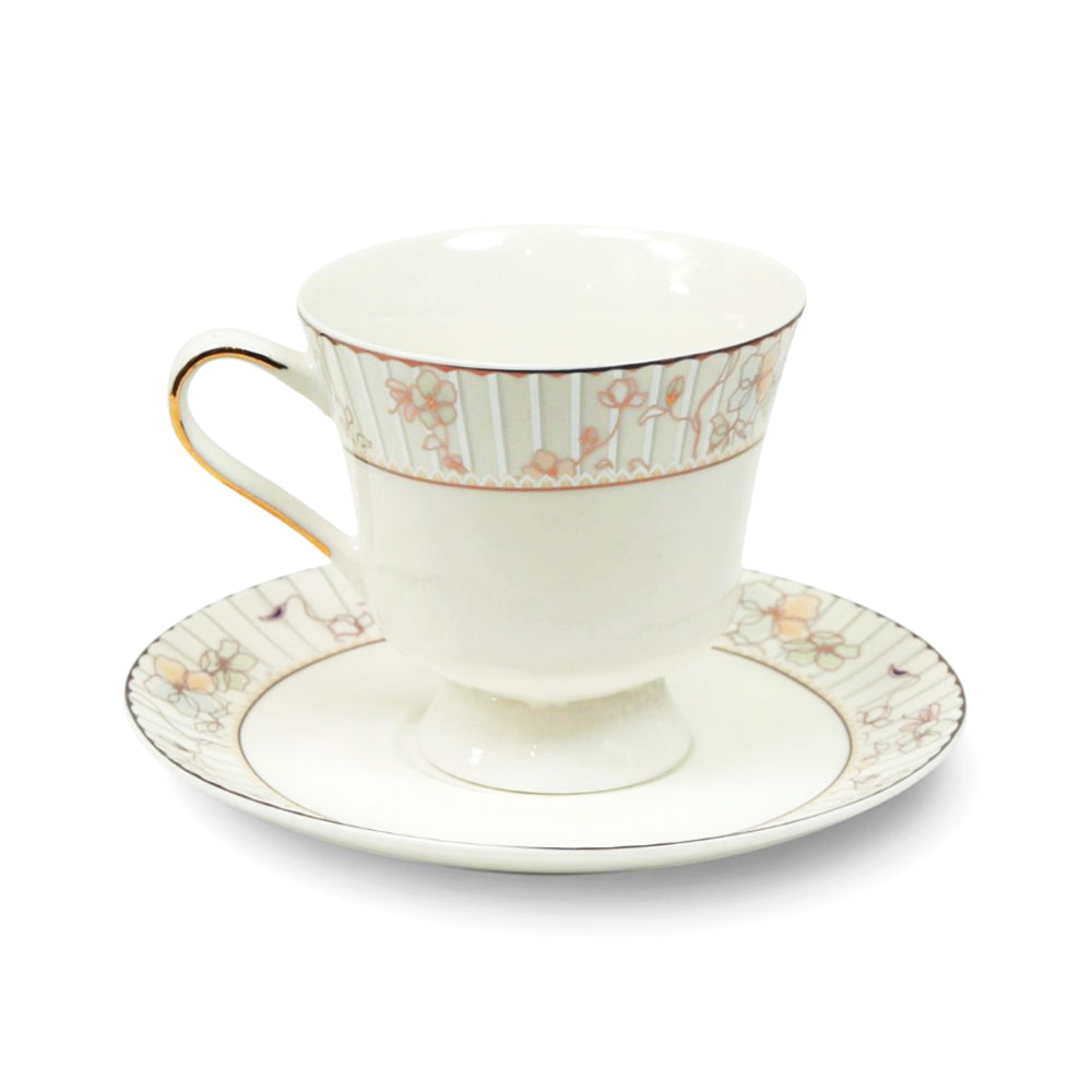 CUP & SAUCER NEW BONE CHINA 3 SHAPE JH4 TMC (PACK OF 6)
