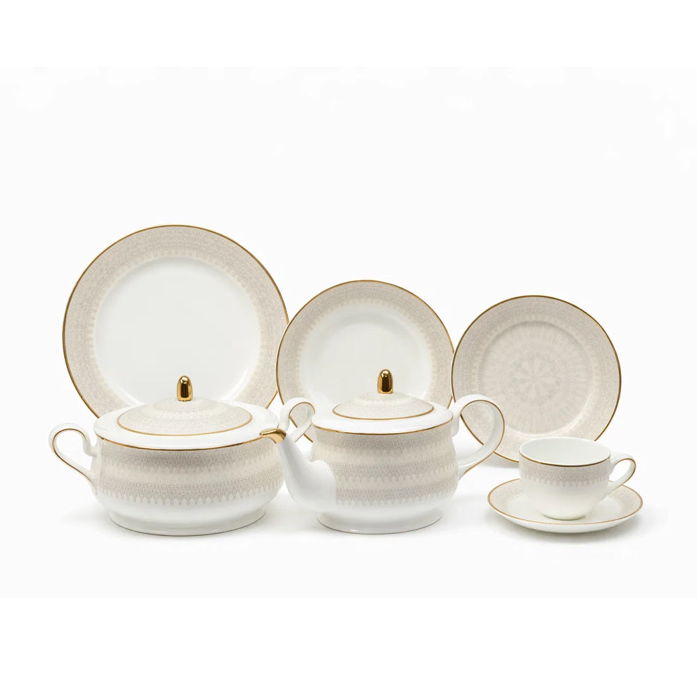 DINNER SET 61PC BONE CHINA J1-5 TMC