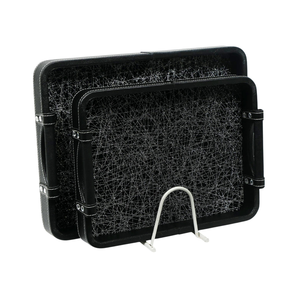 TRAY SET 2PC LEATHER 8-3/5001