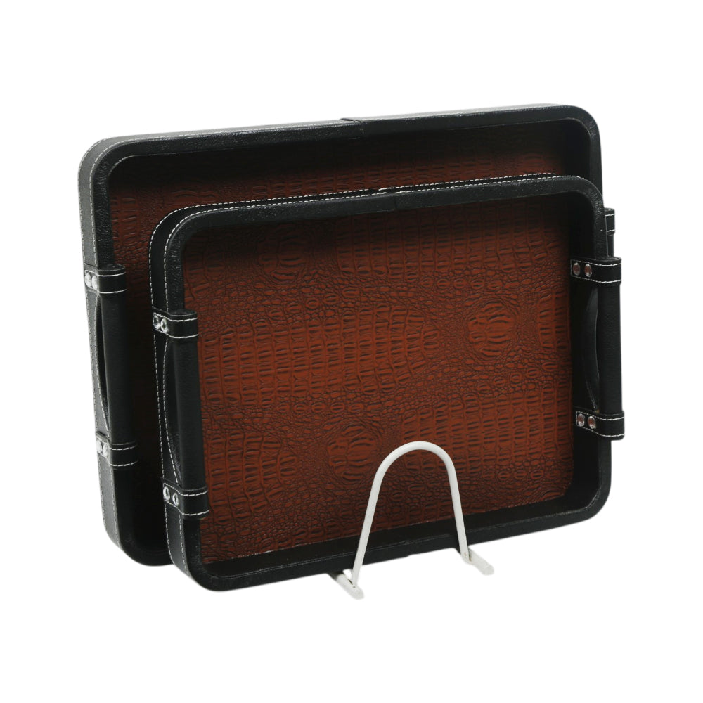 TRAY SET 2PC LEATHER 8-5/5001