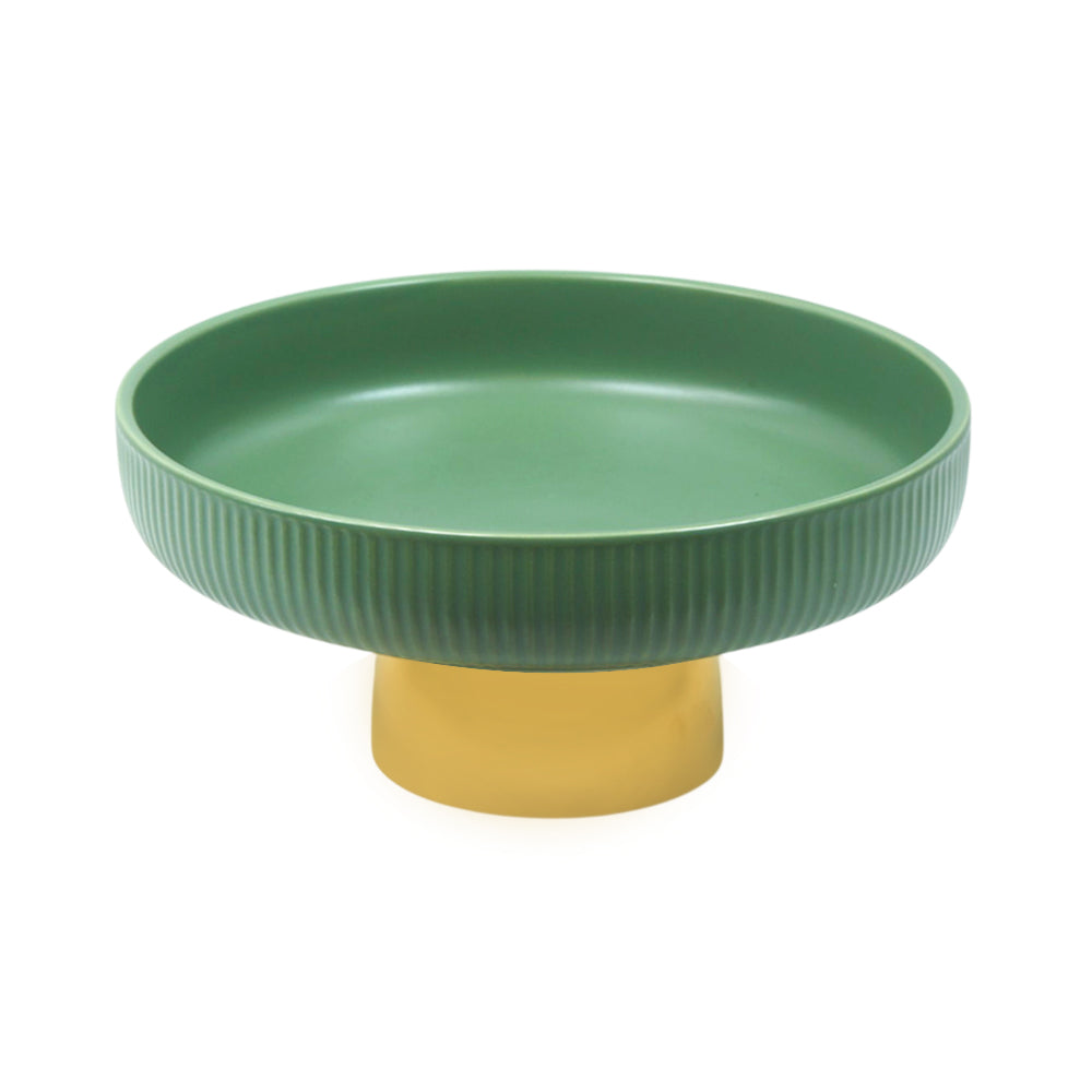 BOWL FOOTED CERAMIC 10 INCH DISTLJ-24 LIGHT GREEN