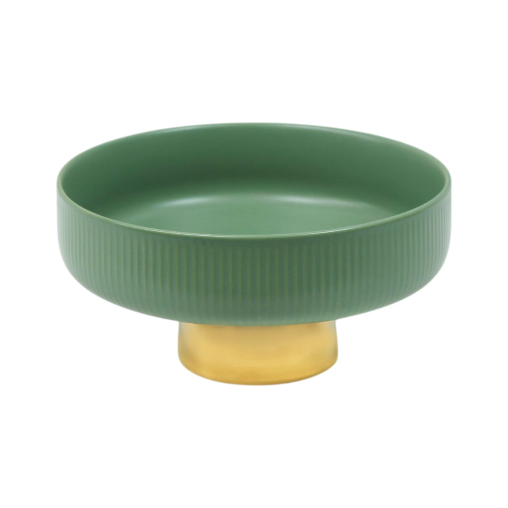 BOWL FOOTED CERAMIC 8INCH DISTLJ-26 LIGHT GREEN
