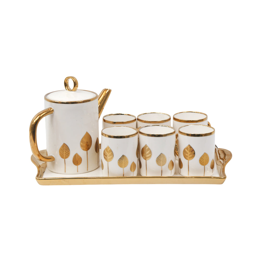 COFFEE SET 9PC CERAMIC ABC25-324 GOLDEN