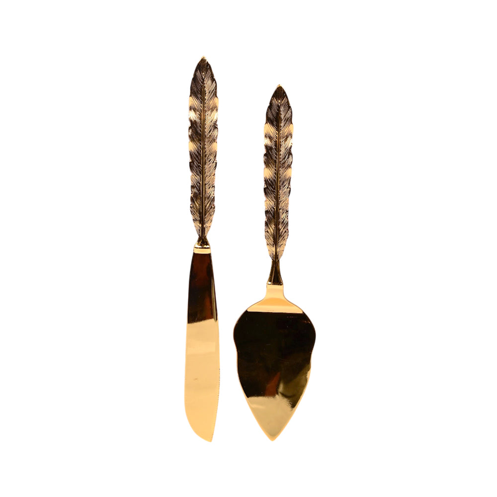 CAKE SERVING SET 2PC GOLDEN D08 AE