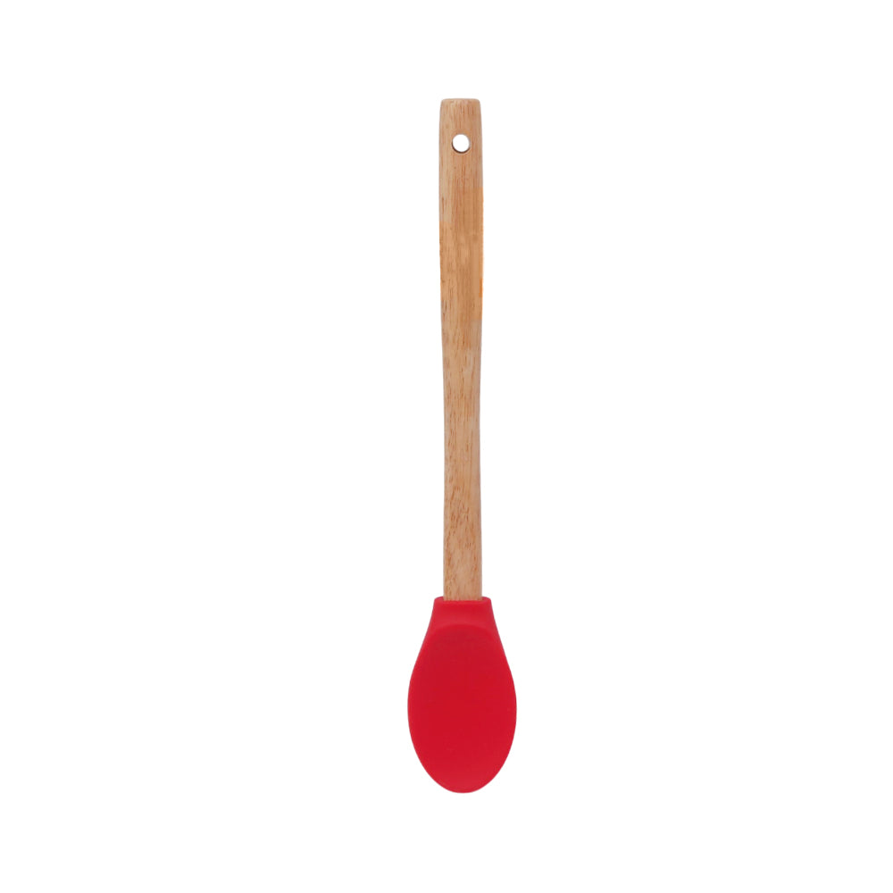 SPOON SILICON WOOD HANDLE 160