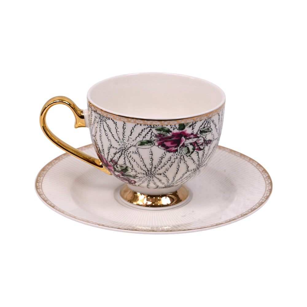 CUP & SAUCER SET 6PC MORE & MORE DS24G131