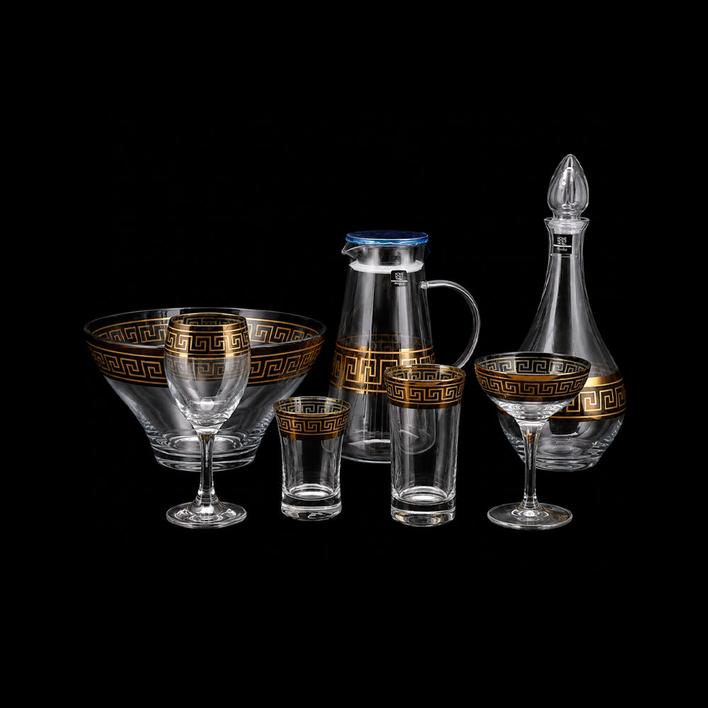 PARTY SET 28PC PSB HAND CUT GOLDEN CHT-HGB018