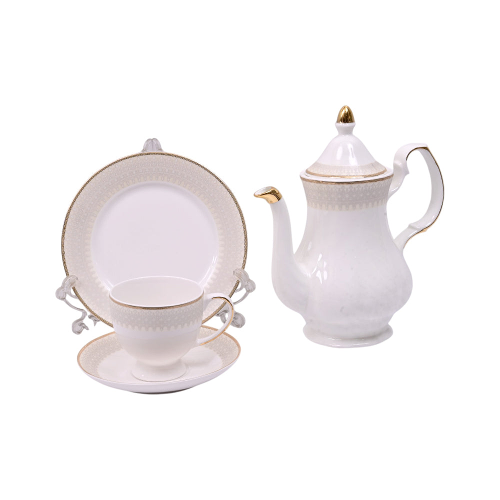 TEA SET 24PC BONE CHINA ONE MORE KING20